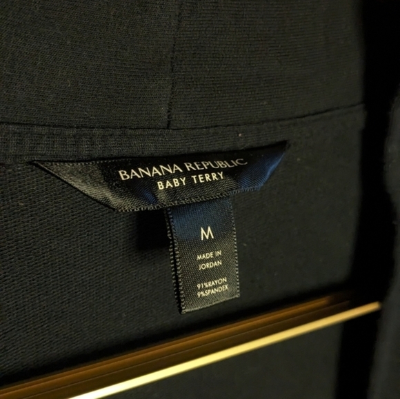 Banana Republic Baby Terry Medium Black‎ Open Front Cardigan w/ Pockets - Picture 9 of 10